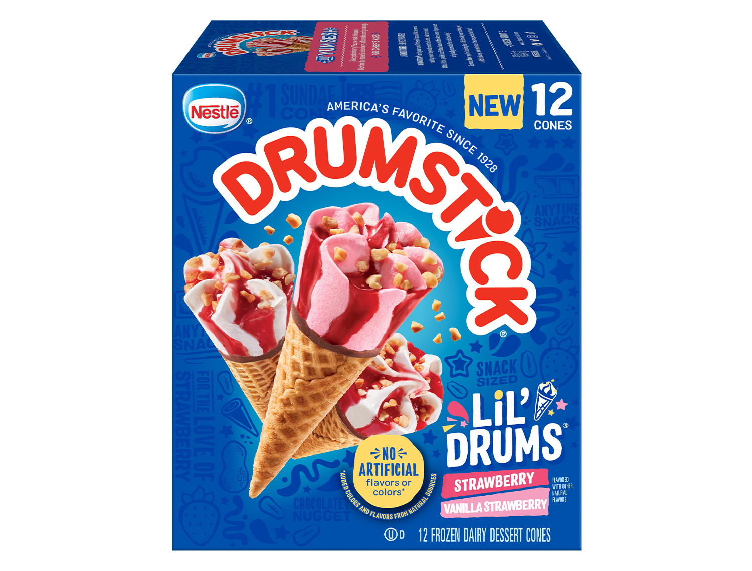 Lil Drums Strawberry And Vanilla With Strawberry Swirls Drumstick® 